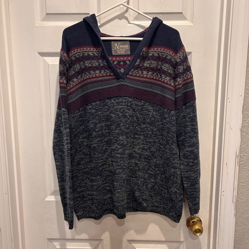 Natural Reflections Women's XL/TG Nordic V-Neck Knit Pullover‎ Hoodie